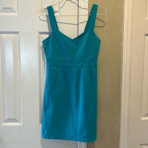 2/$10 Aqua dress with stretch. Size M.